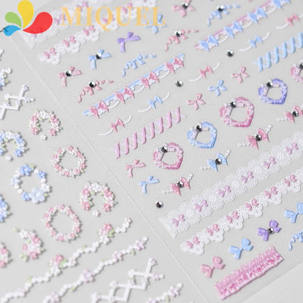 MIQUEL Miếng Dán Trang Trí Móng Tay Họa Tiết Kim Cương Nhiều Màu Sắc Dành Cho Nữ