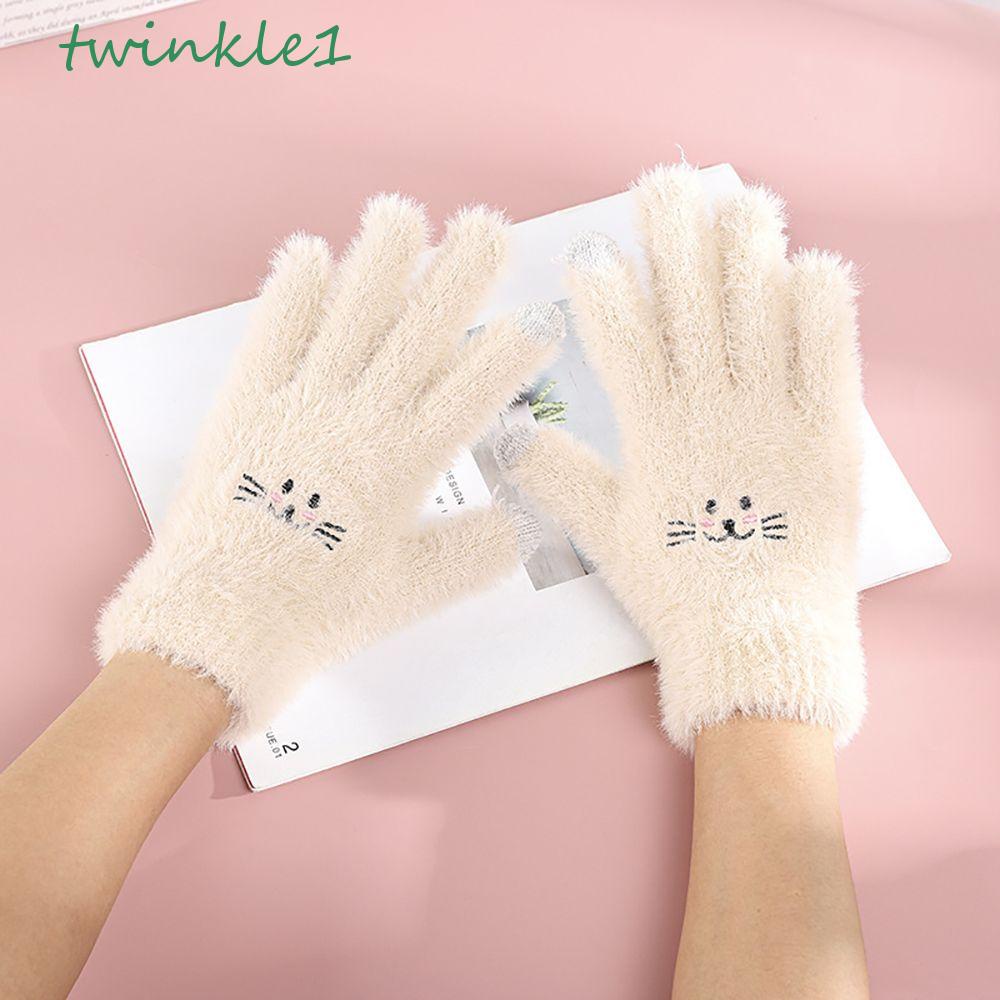 TWINKLE Găng Tay Mềm Mại Dày Dặn Ấm Áp Dành Cho Nam