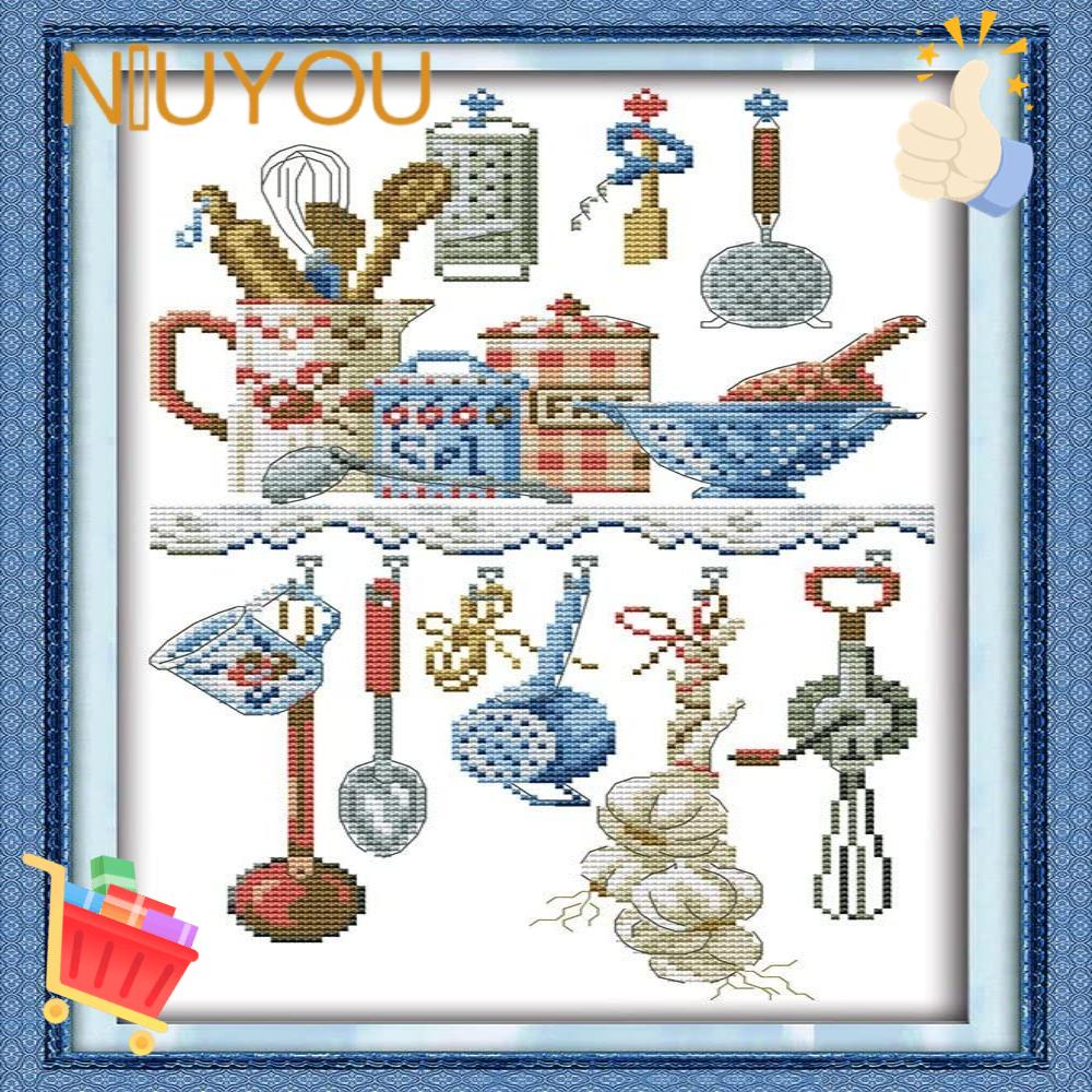 NIUYOU Bộ Dụng Cụ Thêu Tranh Chữ Thập 11CT 11.4X18.9 (inch) 3 Sợi Cho Người Mới Bắt Đầu