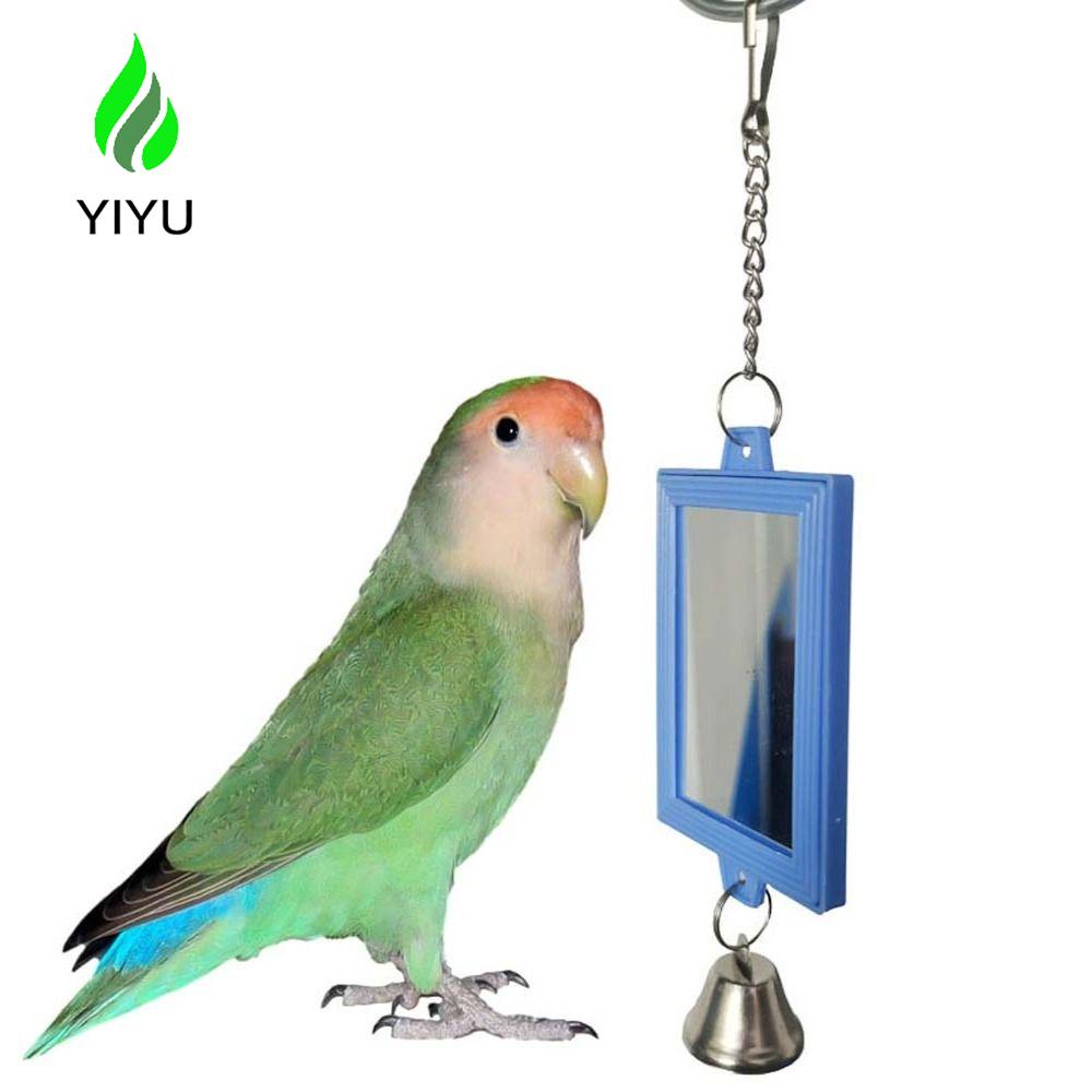 YIYU Gương Đồ Chơi Bằng Nhựa Gắn Lồng Chim Vẹt