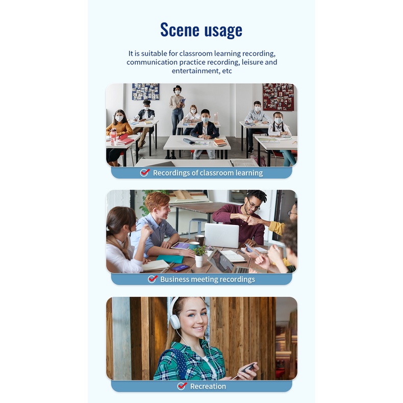 Máy Ghi Âm Mini Thông Minh 100H Bằng Hợp Kim Có Máy Nghe Nhạc MP3