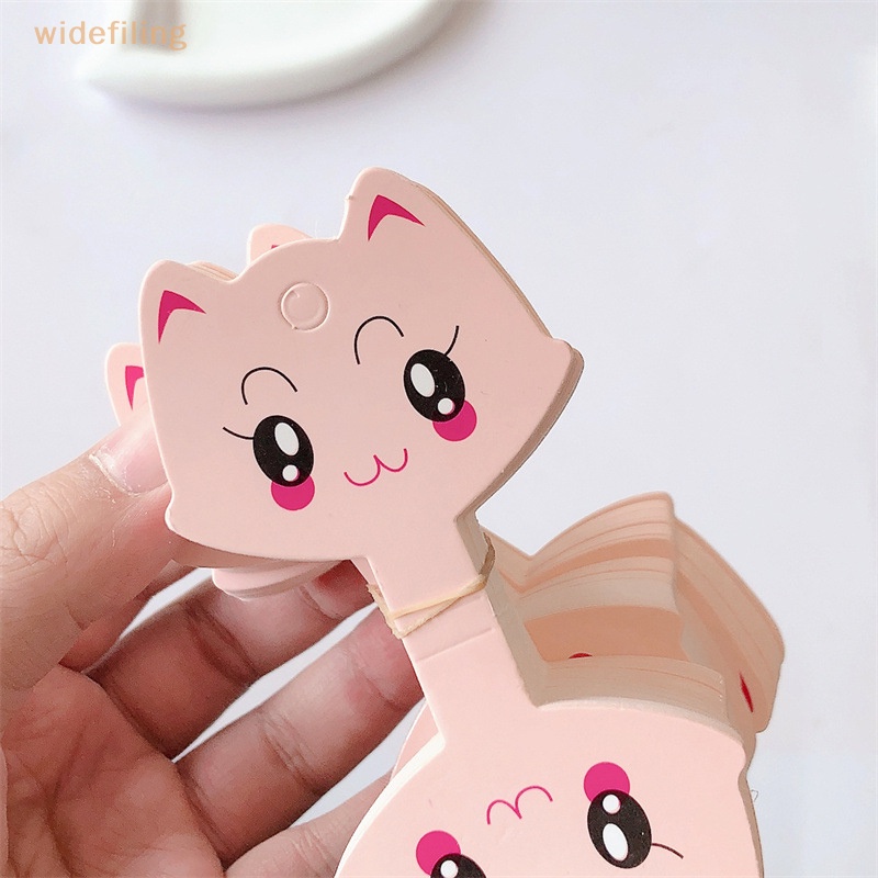 Set 50 Thẻ Giấy Trưng Bày Kẹp Tóc / Kẹp Tóc Hình Mèo Màu Hồng DIY
