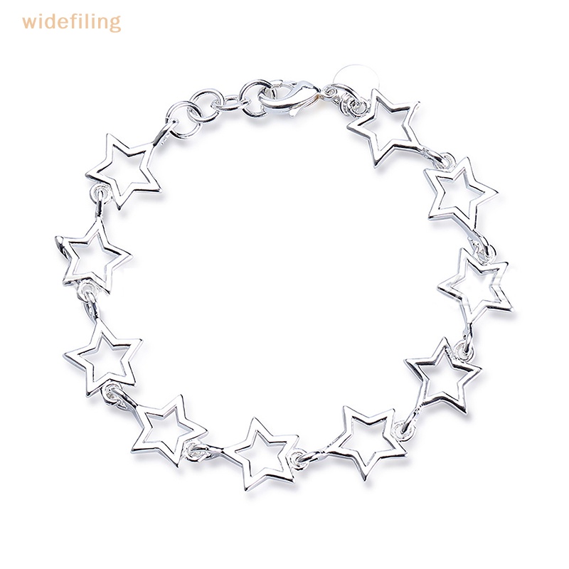 Vòng Đeo Tay Bằng Hợp Kim Hình Ngôi Sao Năm Cánh Rỗng Màu Bạc Thời Trang Vintage Quyến Rũ Dành Cho Nữ