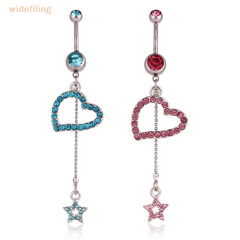 Khuyên RốN HìNh Tim DáNg DàI BằNg ThéP Y Tế