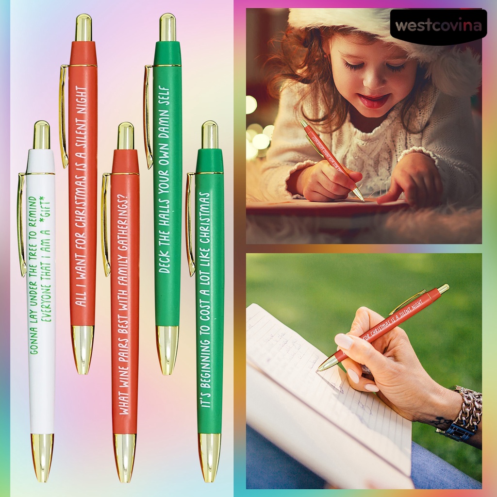 [WSTN]✎Set 5 Bút Bi Họa Tiết Giáng Sinh Dễ Thương