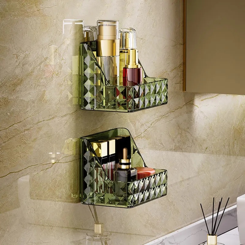 Giỏ Đựng Mỹ Phẩm / Đồ Dùng Trang Điểm / Đồ Dùng Nhà Tắm / Tủ Quần Áo Không Đục Lỗ Gắn Tường Họa Tiết Vân Kim Cương