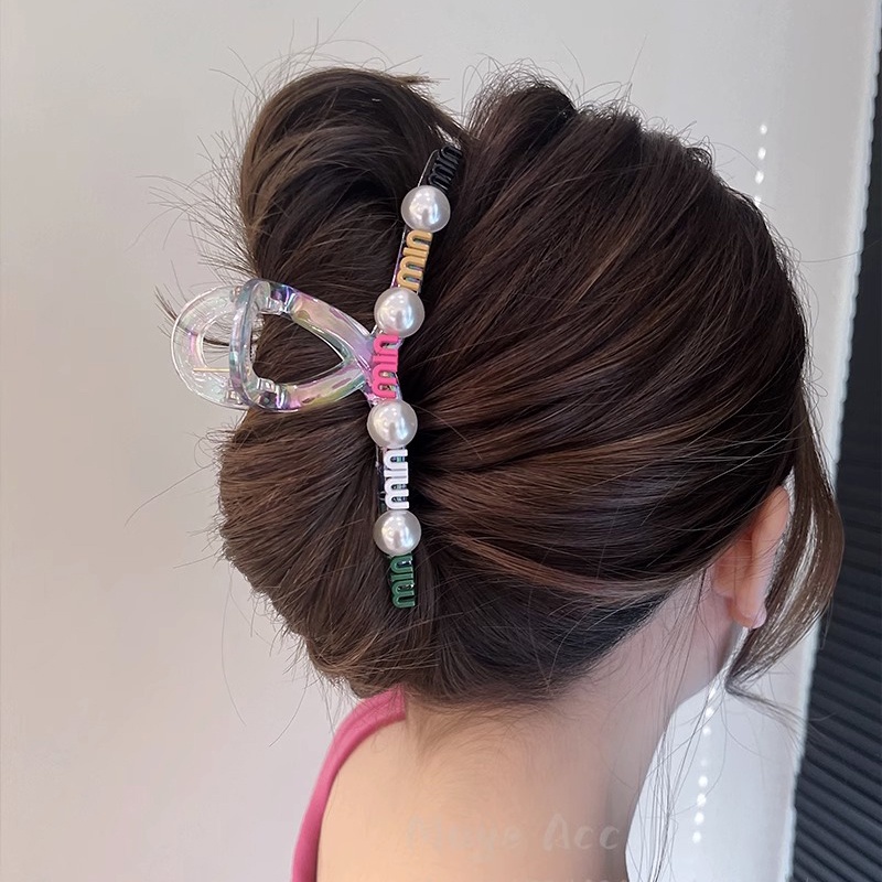 Kẹp Tóc Acrylic Trong Suốt In Chữ Thời Trang Cho Nữ