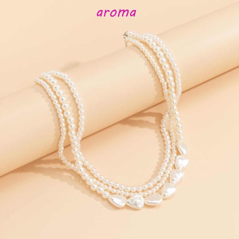 AROMA Vòng cổ Hợp Kim Phong Cách Vintage Ngọt Ngào Cho Nữ