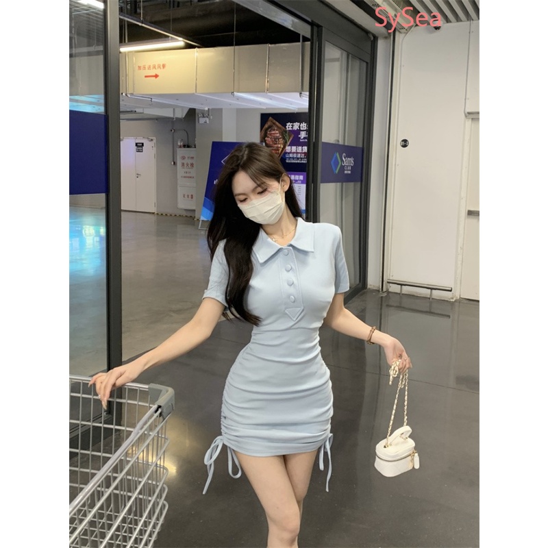 Đầm Tay Ngắn Cổ Polo Form Ôm Thời Trang Mùa Hè Cho Nữ