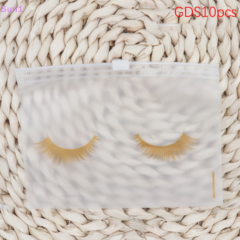 Set 1: 10 Túi Nhựa Đựng Đồ Trang Điểm Có Khóa Kéo Tiện Dụng