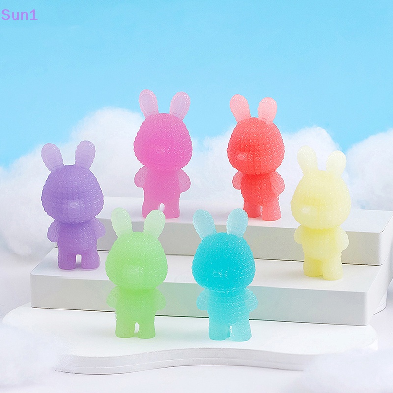 1 Chú Thỏ Đan Bằng Nhựa Resin Phát Quang Trang Trí Bảng Điều Khiển Xe Hơi / Nhà Cửa