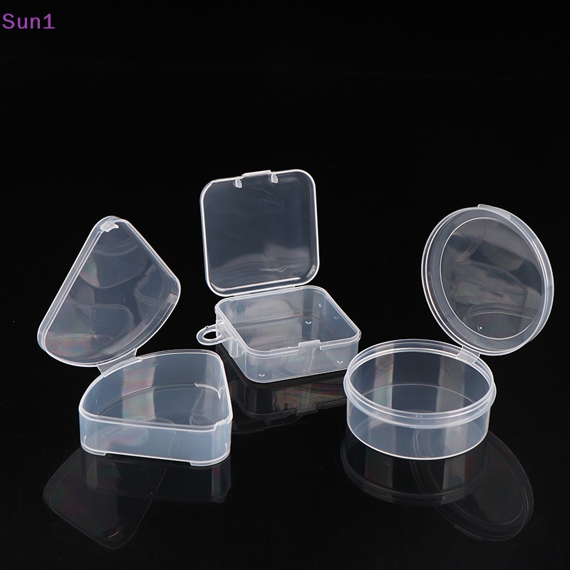 Túi Đựng Mút Trang Điểm Hình Tam Giác / Tròn / Vuông Bằng Nhựa Trong Suốt Sun1