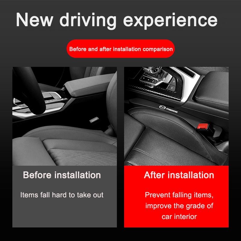 Đệm Da Lót Khe Hở Ghế Ngồi Xe Hơi Mazda 3 / 5 / 6 CX3 CX5 CX8 CX30 RX7 RX8