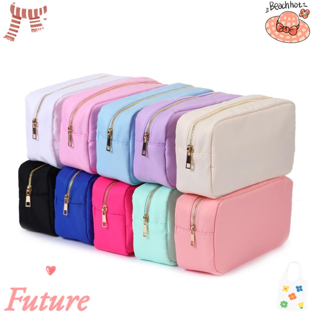 FUTURE Túi Đựng Mỹ Phẩm Trang Điểm Bằng Nylon Chenille Sức Chứa Lớn Chống Thấm Nước Thời Trang