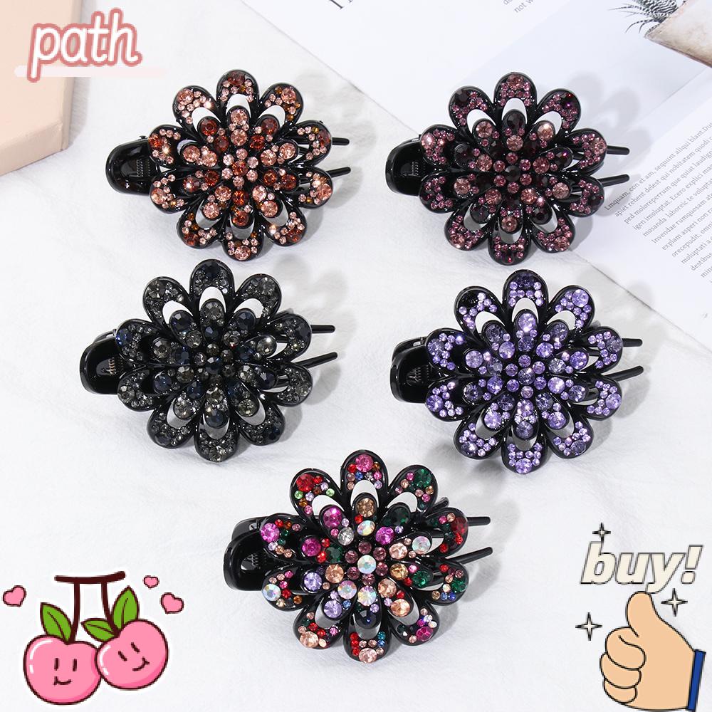 PATH Kẹp Tóc Mỏ Vịt Đính Đá Phong Cách Vintage