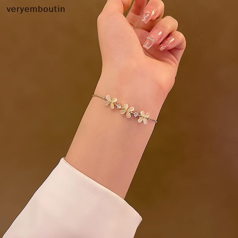 Vòng Tay Đính Đá Opal Màu Sắc Tinh Tế Có Thể Điều Chỉnh Kích Thước Dành Cho Nữ