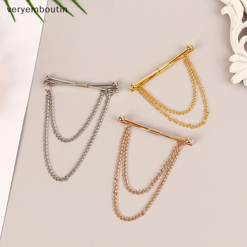 Trâm Cài Áo Phối Dây Xích Tua Rua Thời Trang Cao Cấp Sang Trọng Cho Nam