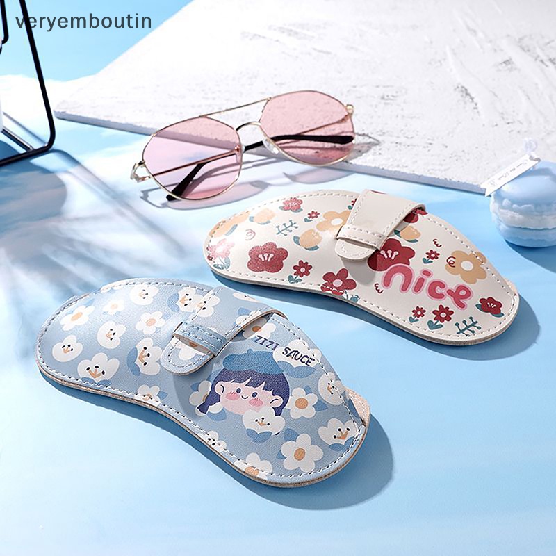 1 Hộp Đựng Mắt Kính Bằng Da PU Siêu Mỏng Họa Tiết Hoạt Hình Dễ Thương