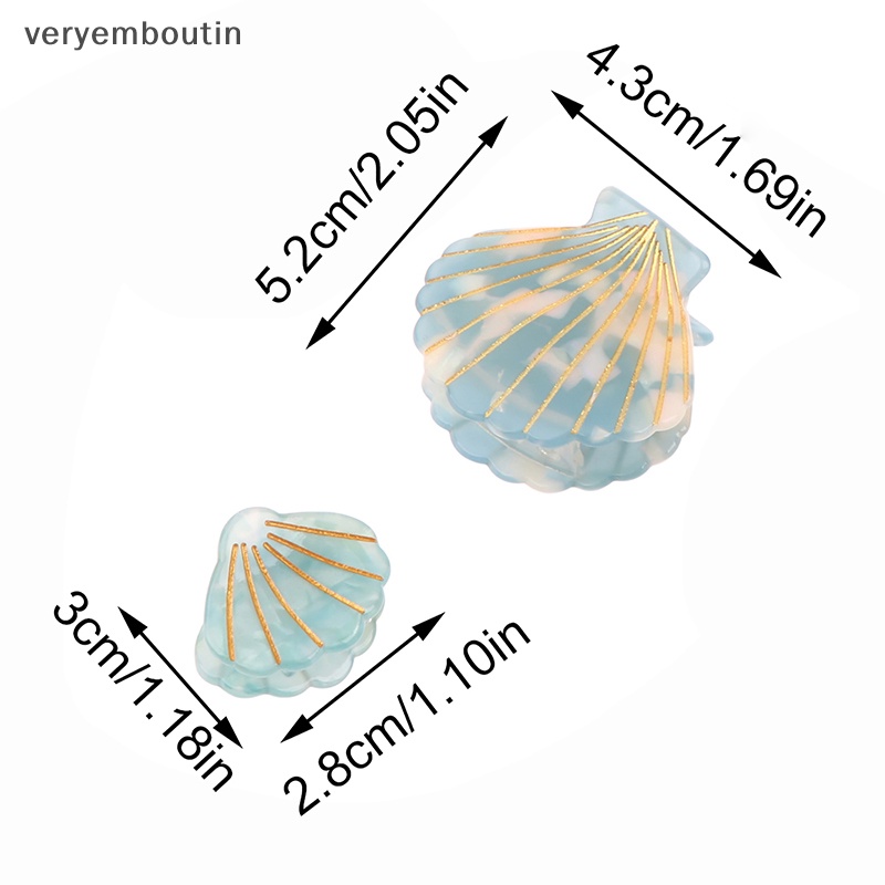 1 Kẹp Tóc Càng Cua Tạo Kiểu Tóc Bằng Acrylic Hình Vỏ Sò Cho Nữ