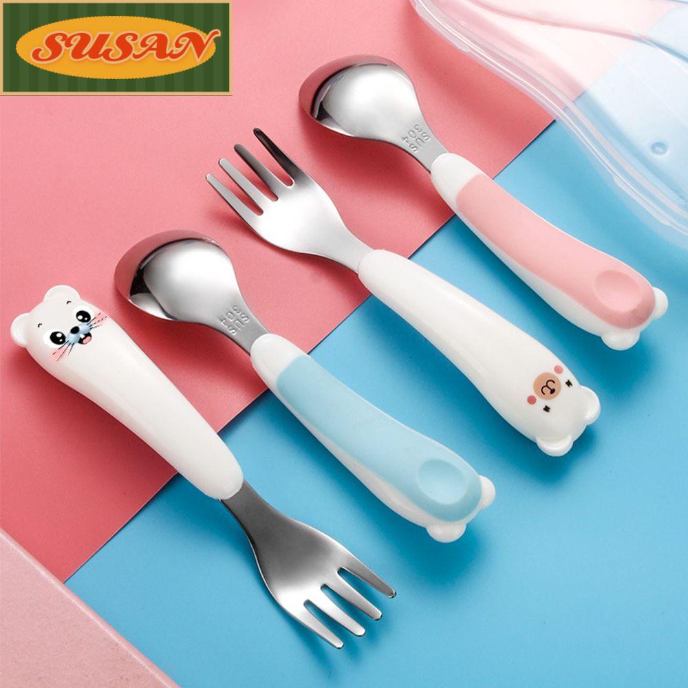 SUSANS Bộ Muỗng Nĩa Chất Liệu Thép Không Gỉ 304 Cao Cấp Dành Cho Bé