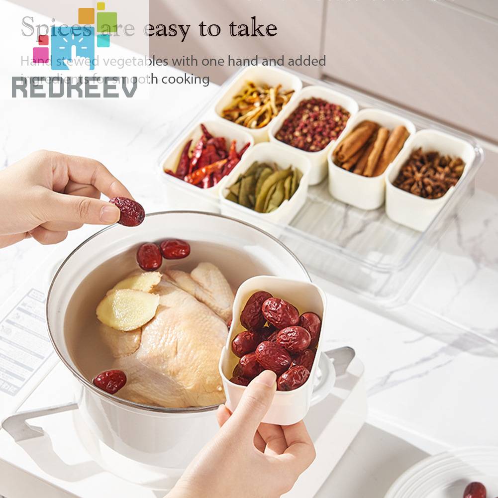 Hộp Đựng Gia Vị 4 / 8 Ngăn Tiện Lợi Cho Nhà Bếp