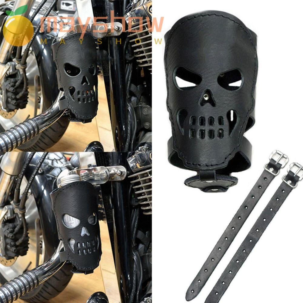 MAYSHOW Giá Đỡ Bình Nước Bằng Da Hình Đầu Lâu Độc Đáo Cho Xe Mô Tô