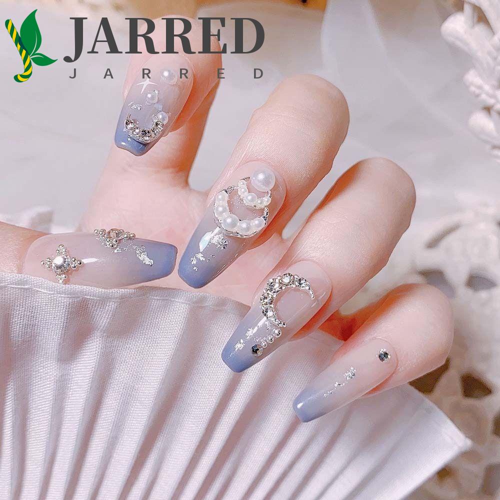 JARRED Phụ Kiện Trang Trí Móng Tay Hình Mặt Trăng 3D Thời Trang Dành Cho Nữ