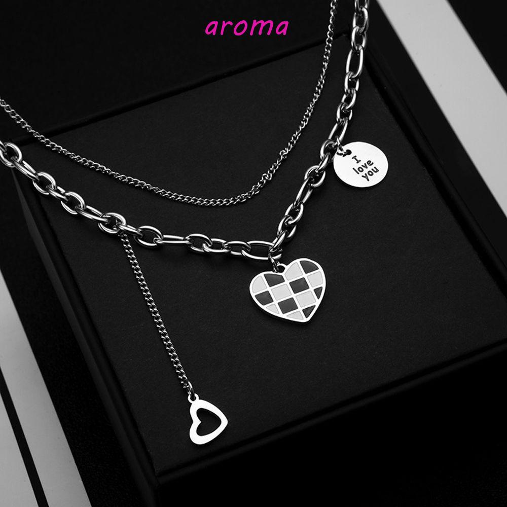 AROMA Vòng Cổ Choker Họa Tiết Chữ I Love You Phong Cách Hip Hop Thời Trang Cho Nữ