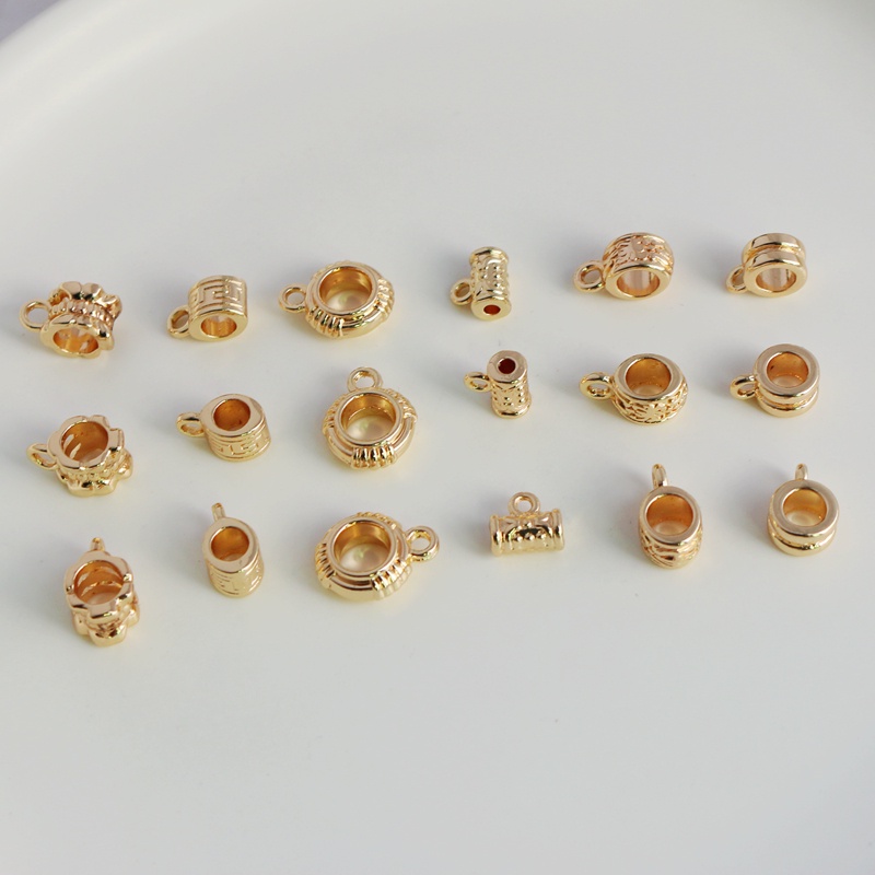 Hạt Xâu Chuỗi Màu Vàng 14K Dùng Làm Trang Sức diy