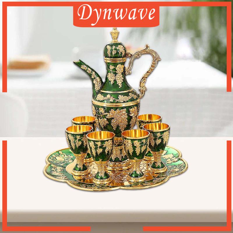 Bộ Ấm Trà Bằng Kính Kim Loại Phong Cách Vintage Châu Âu