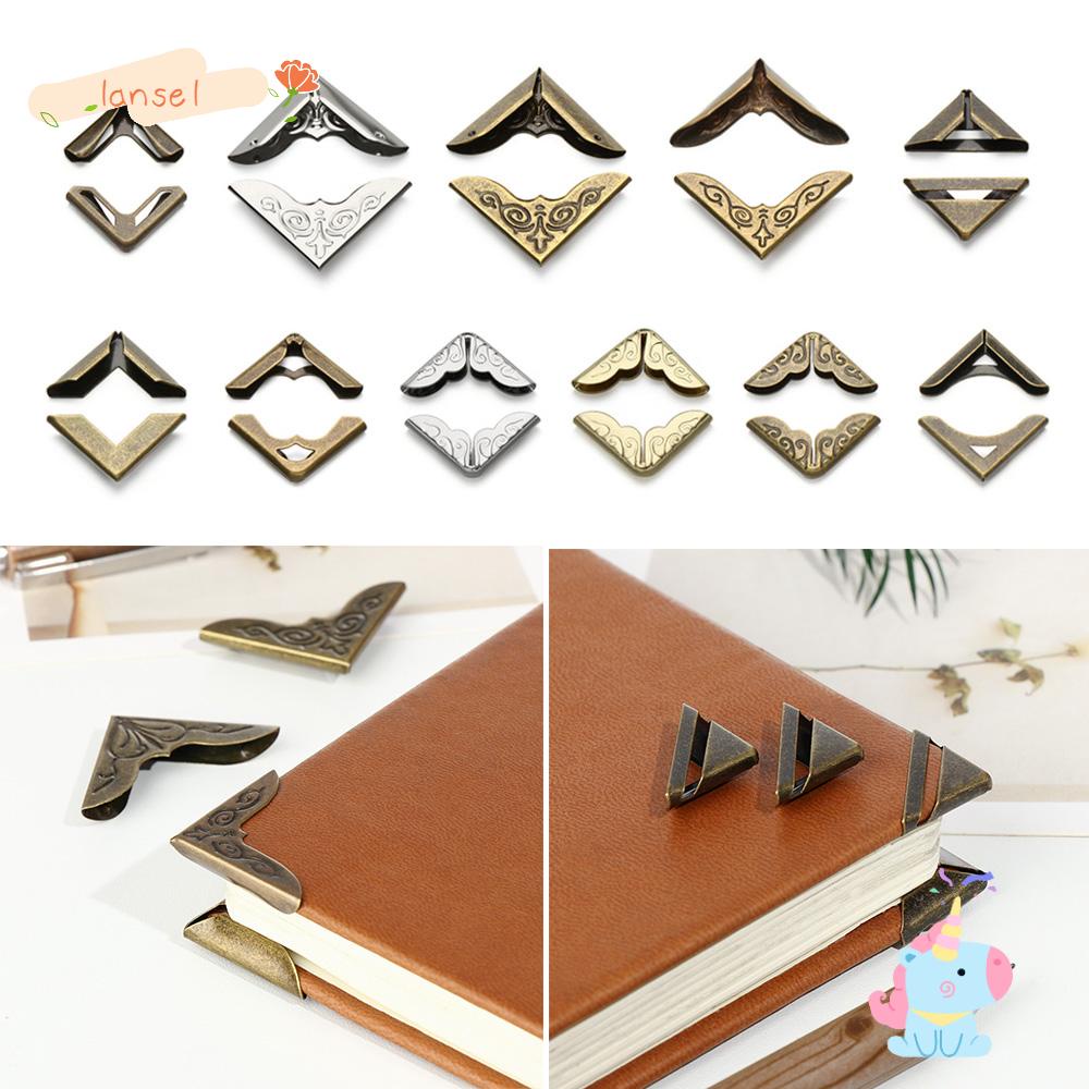 LANSEL 4 Phụ Kiện Bọc Góc Sách Phong Cách Retro