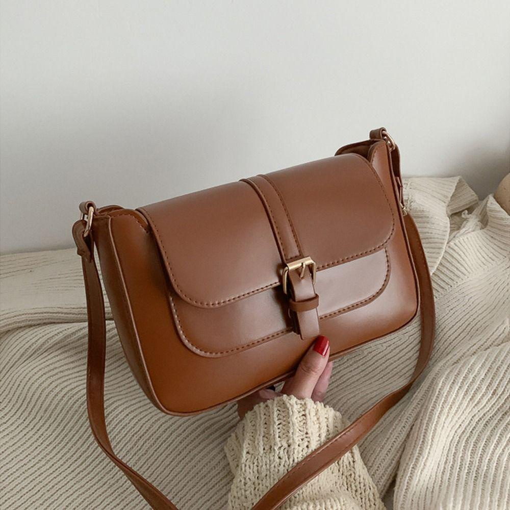 MIHAN1 Túi Xách Da PU Màu Trơn Hình Vuông Cỡ Lớn Thời Trang Cho Nữ