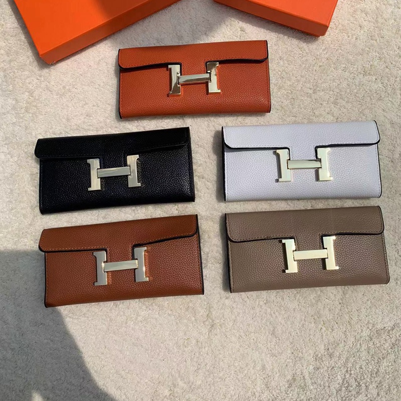 HERMES3095  High capacity Purse Girlfriend Gift Men and Women Billfold Wallet