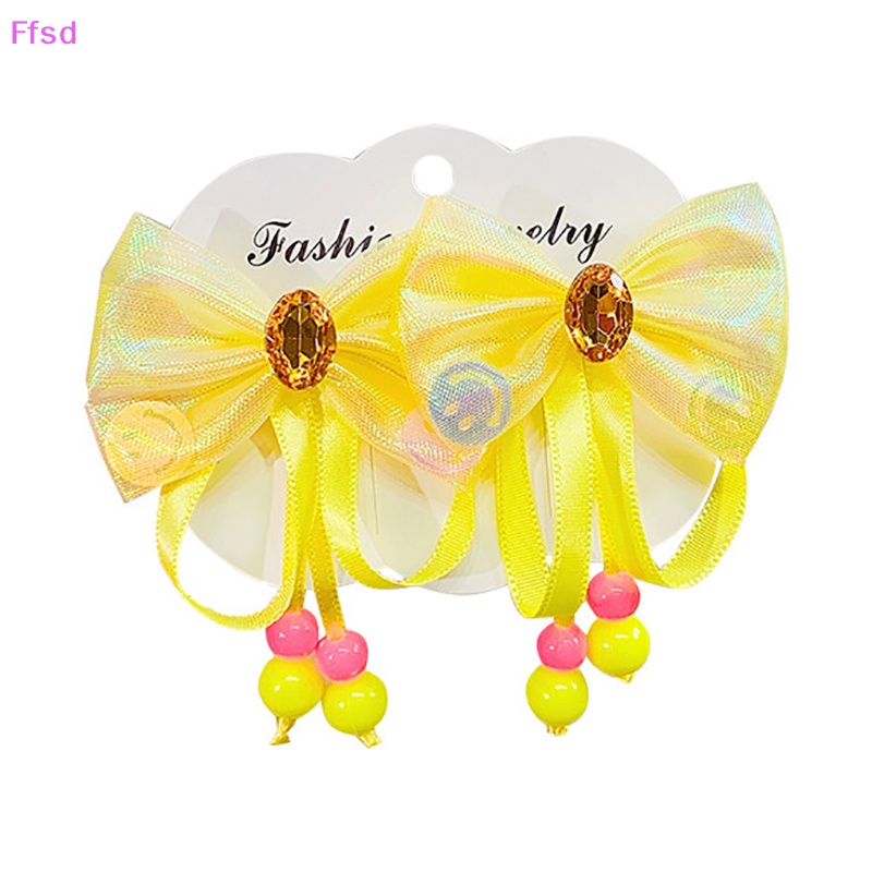 {Ffsd} Kẹp Tóc Nơ Tua Rua Đính Kim Cương Nhiều Màu Sắc Nhỏ Nhắn Làm Quà Tặng Cho Bé Gái * Bán Chạy