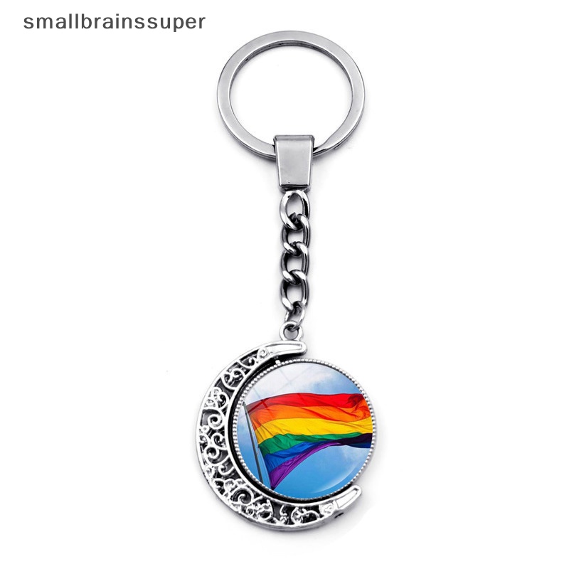 Smallbrainssuper Móc Chìa Khóa Hai Mặt 360 Độ Mặt Trăng Khuyết Thời Trang Dễ Phối Đồ SBS