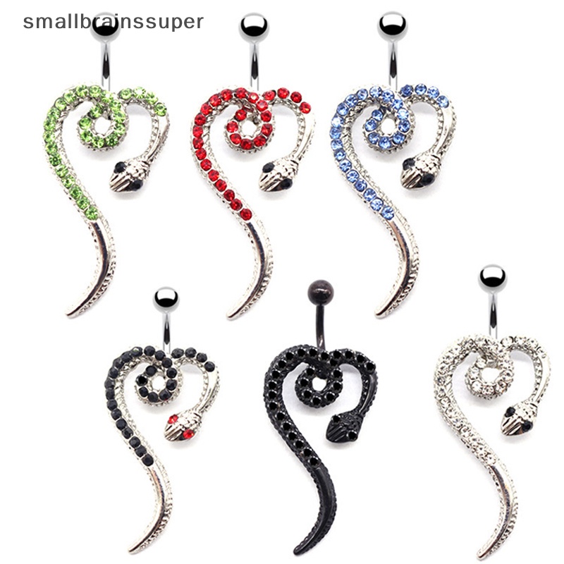 Khuyên Rốn Thép Không Gỉ Hình Rắn Đính Đá Zircon Thời Trang Cho Nữ