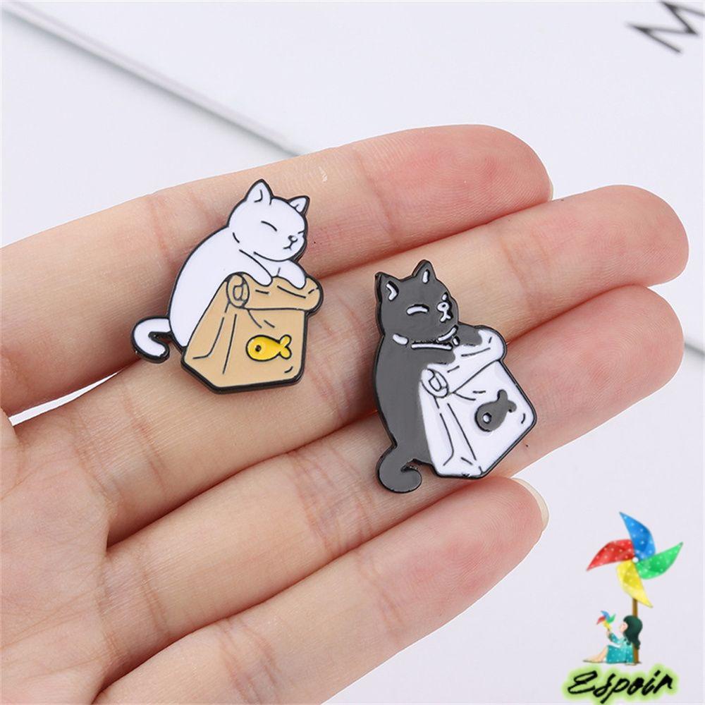 ESPO Trâm Cài Áo Hình Chú Mèo Tráng Men Dễ Thương