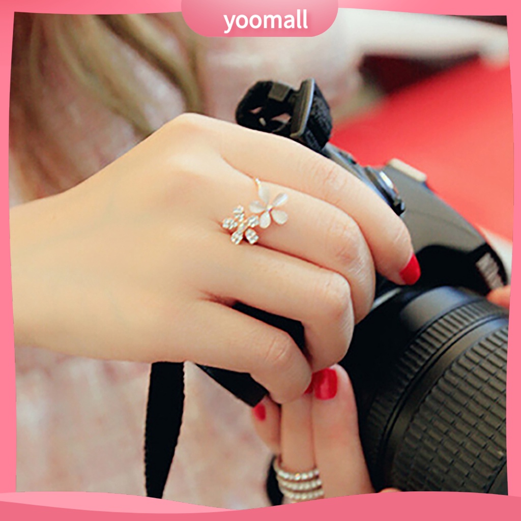 Nhẫn Hở Đính Đá Opal Nhân Tạo Trọng Lượng Nhẹ Tùy Chỉnh Thời Trang Cho Nữ