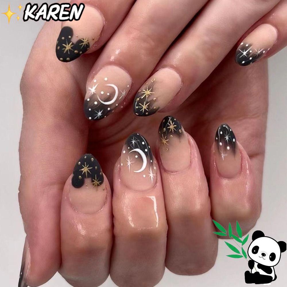 KAREN Set 24 Móng Tay Giả Có Thể Tháo Rời