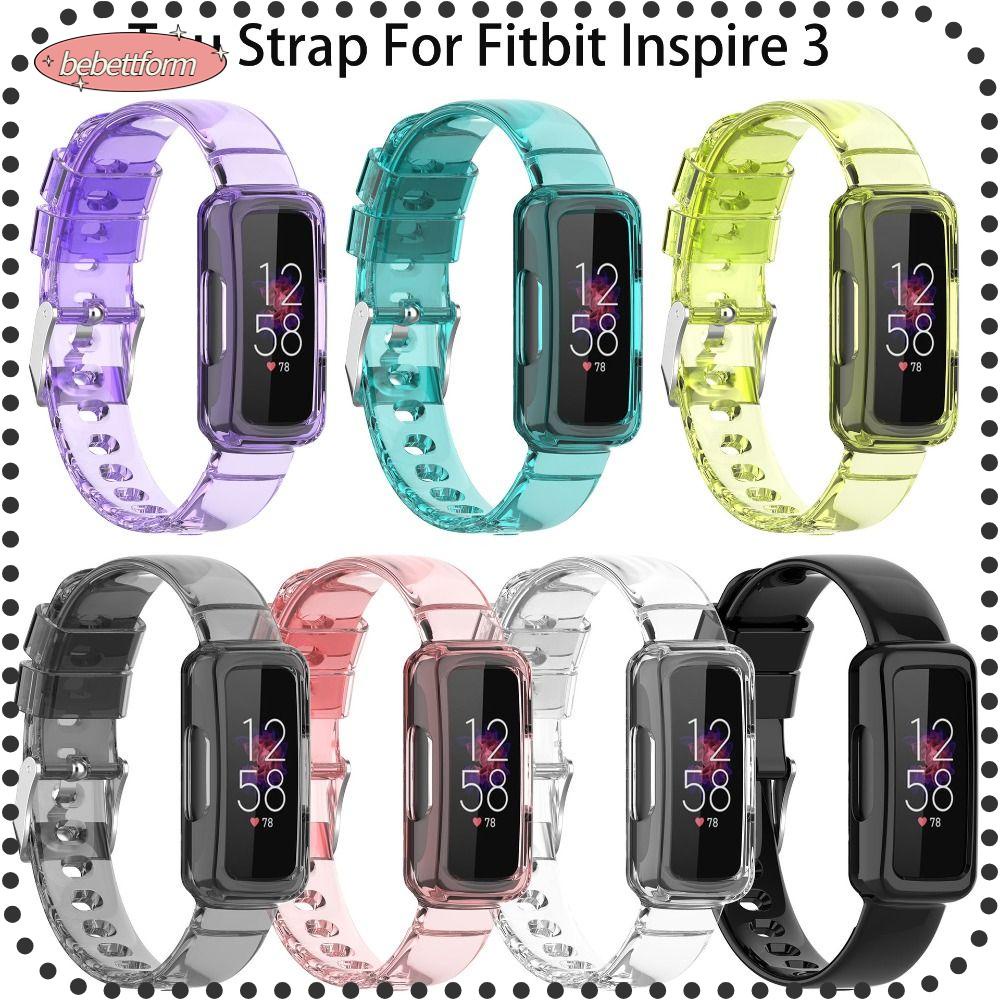 BEBETTERM Dây Đeo Thay Thế Chất Liệu Silicon Màu Trơn Cho Fitbit inspire 3