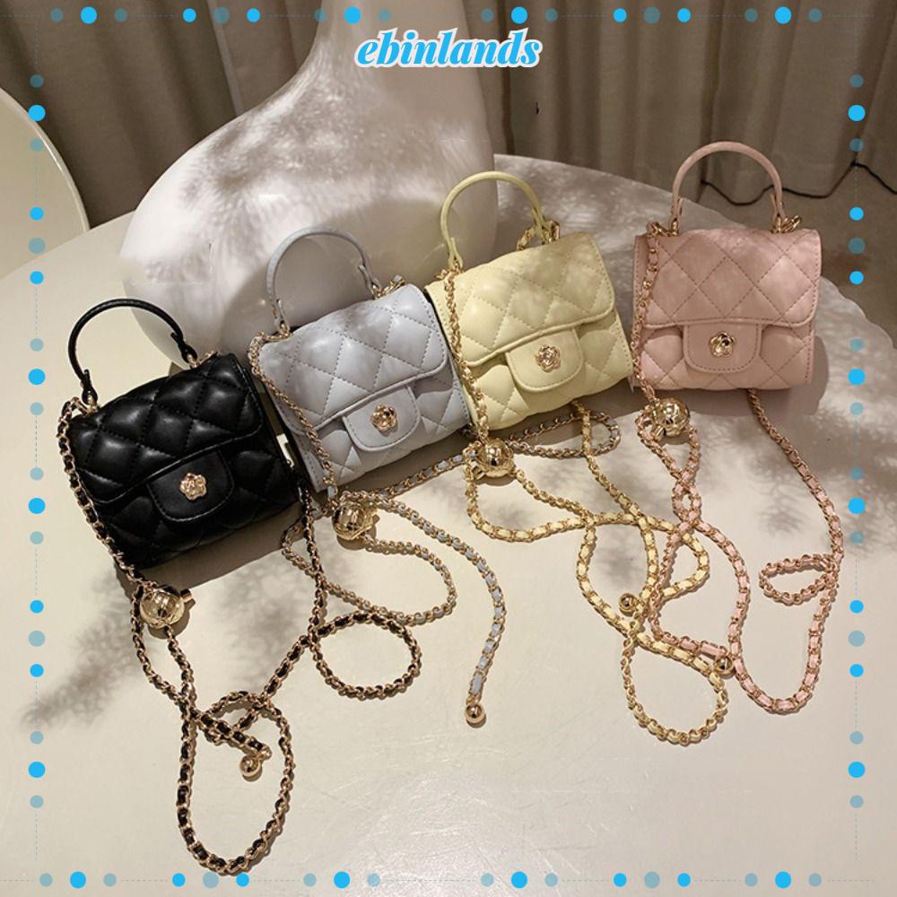 EBINLANDS Túi Đeo Chéo Dây Xích Màu Trơn Thời Trang Mới
