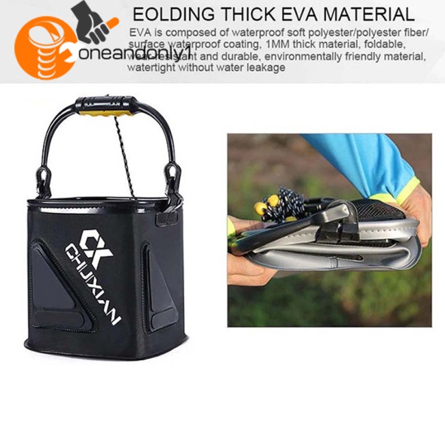 Xô Đựng Cá Mini Thiết Kế Gấp Gọn Có Tay Cầm Tiện Dụng