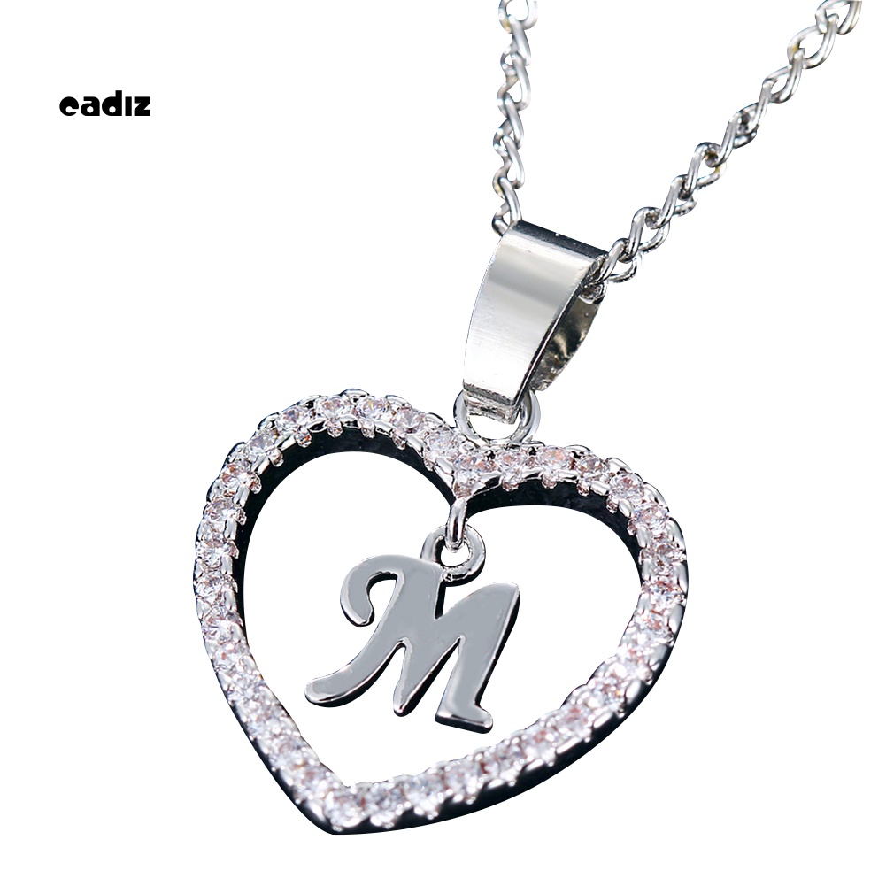 Vòng cổ Mặt 26 Chữ Cái A Đến Z Initial Cubic Zirconia