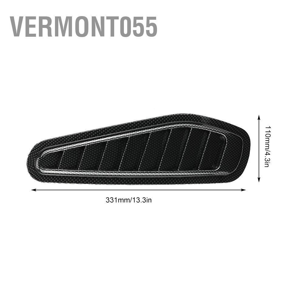 Vermont055 2 Chiếc Sợi Carbon Phong Cách Ô Tô Lưu Lượng Không Khí Trang Trí Muỗng Bonnet Thông Hơi Hood Bao Đa Năng