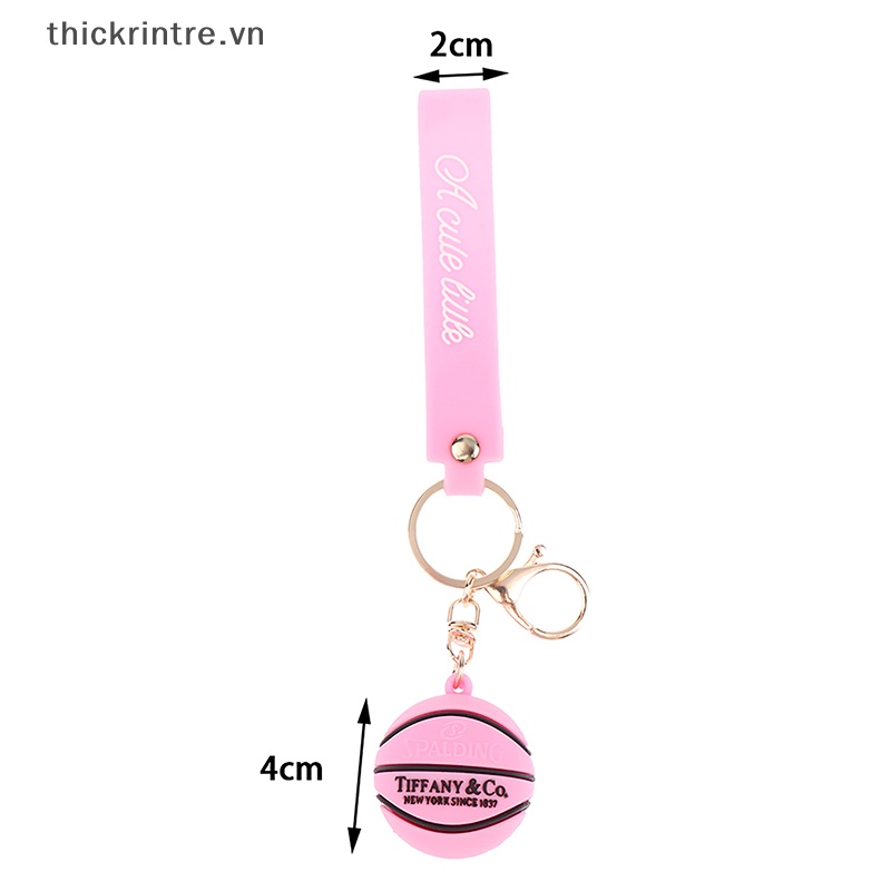 1 Móc Khóa Cao Su PVC Mềm Hình Quả Bóng Rổ 3D