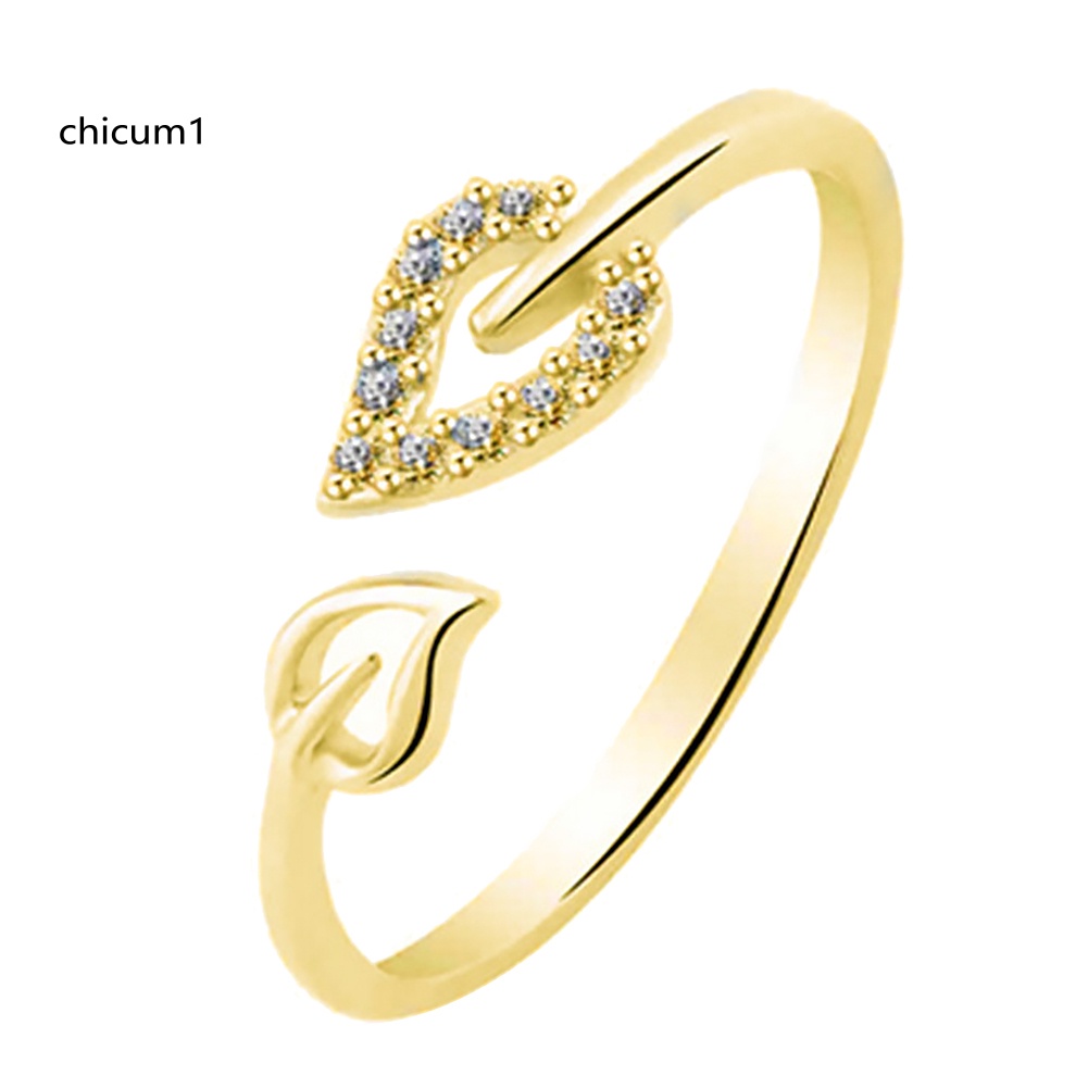 Nhẫn Hở Hình Trái Tim Đính Đá Độc Đáo