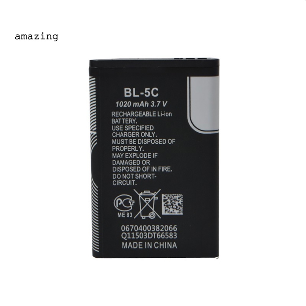 Pin Li-ion 1020mAh 37V Có Thể Sạc Lại Dành Cho Nokia BL-5C