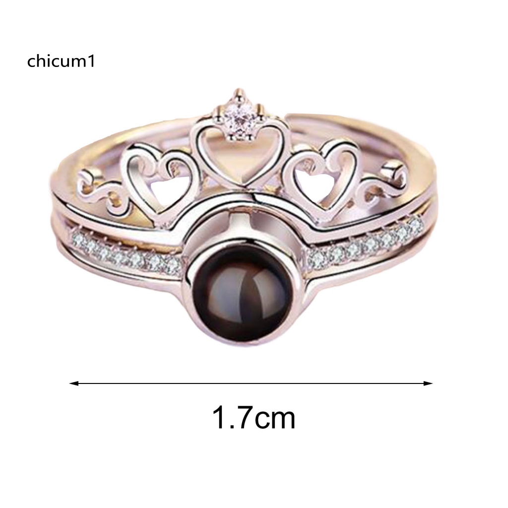 Set 2 Nhẫn Trái Tim Hai Trong Một Lấp Lánh