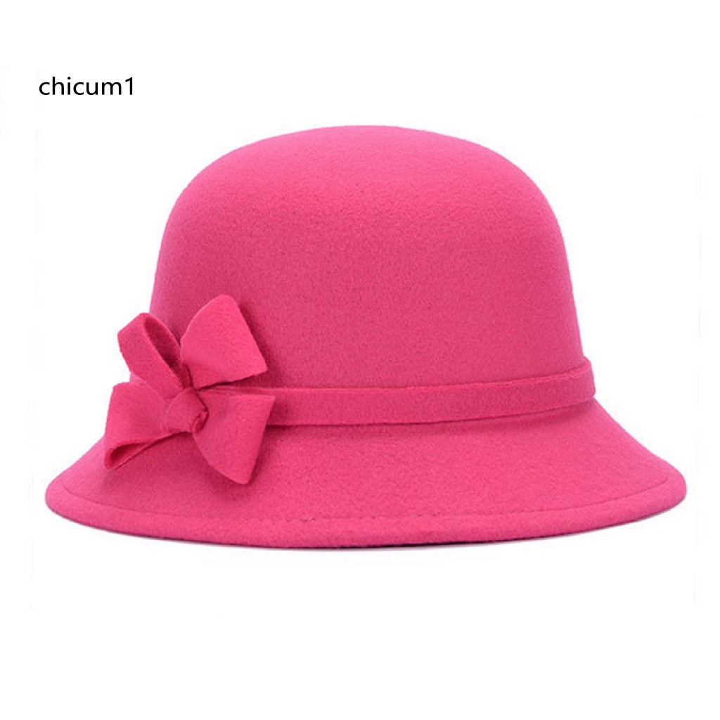 Mũ Rộng Vành Bằng Len Giả Màu Sắc Nhã Nhặn Thời Trang