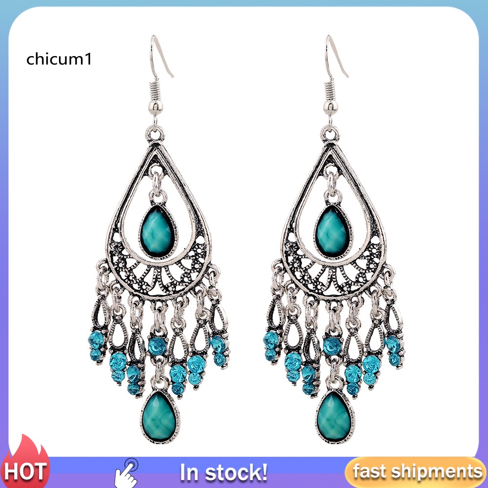 Khuyên Tai Chuỗi Tua Rua Phong Cách Boho